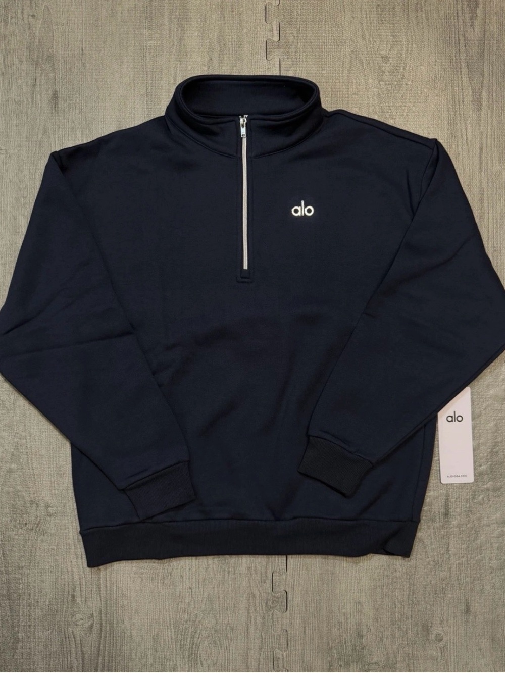 NEW Alo Yoga Accolade 1/4 Zip Pullover Sweatshirt Black Size M L - Picture 4 of 8